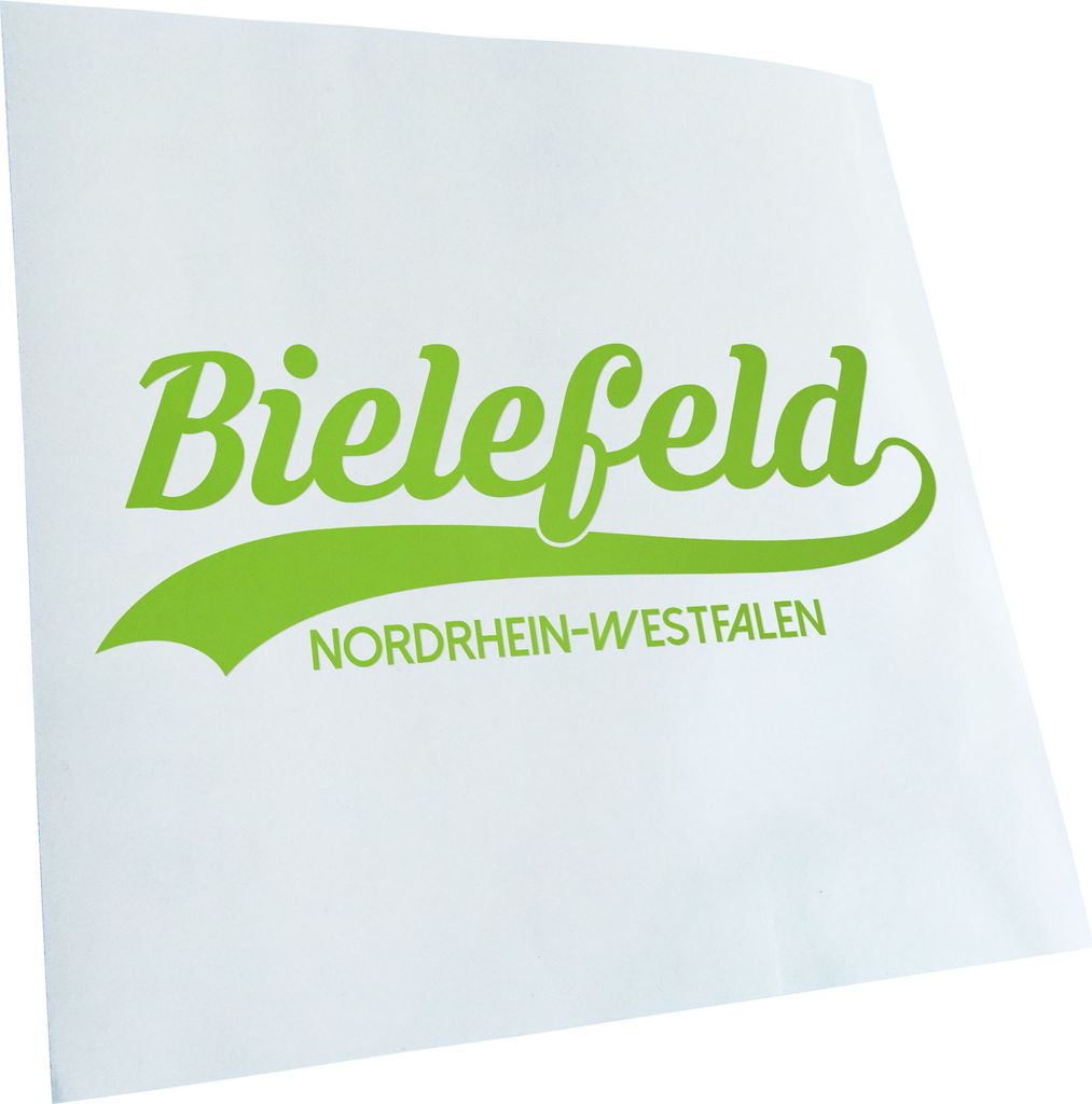 Kiwistar - Autoaufkleber - Bielefeld Nordrhein-Westfalen - Lindgrün - 50x18cm - Aufkleber für Auto, Laptop, Fahrrad, LKW, Motorrad mehrfarbig JDM...