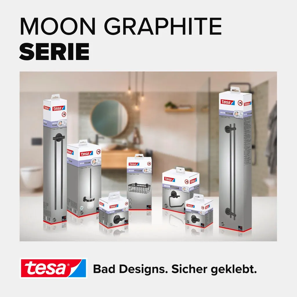 tesa MOON Graphite Portasciugamani Doppio 40595 | Design PVD Senza Fori - 7
