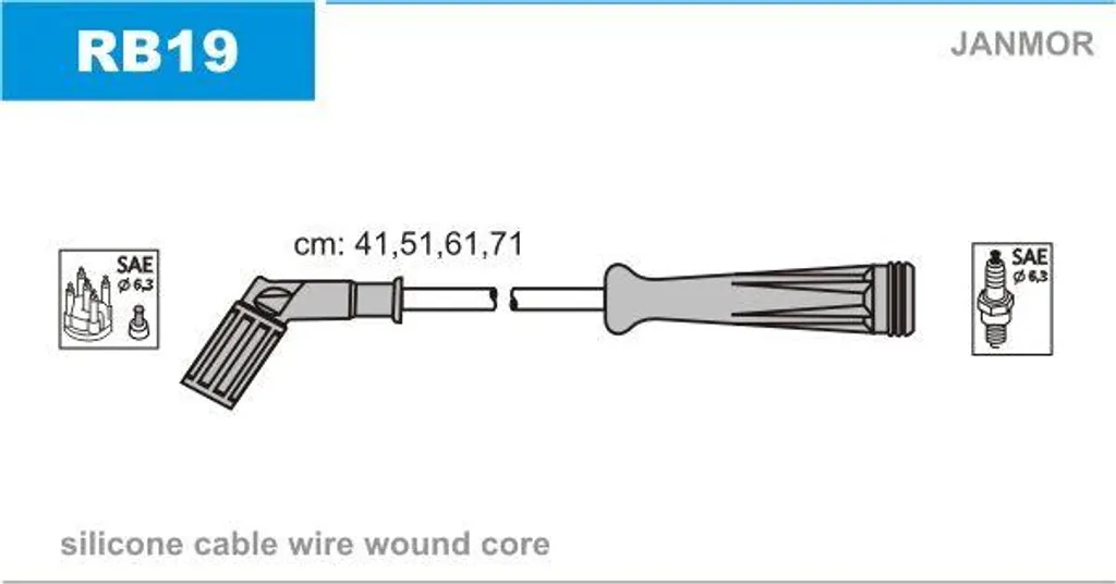 JANMOR RB19 Set cavi accensione OE 7700866923 compatibile con Megane