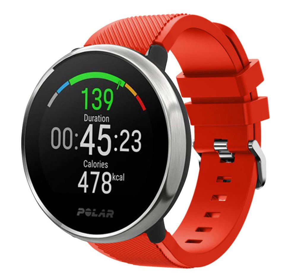 Strap-it Polar Ignite Twill Silikonarmband (Rot)