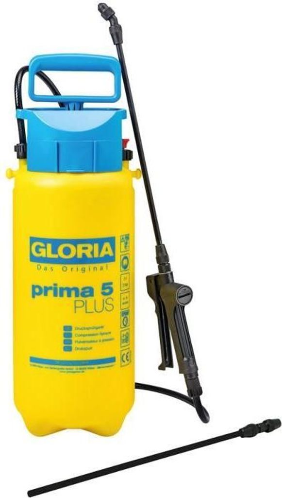 GLORIA - Prima 5 Plus - 5L Drucksprüher mit speziellen EPDM-Dichtungen für säurehaltige Produkte