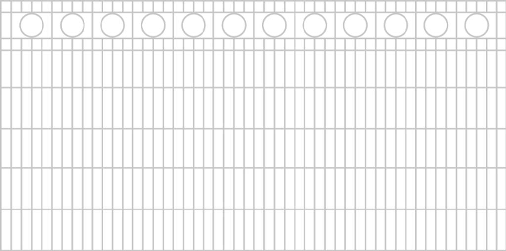 Schmuckzaun Rom - Ausführung: verzinkt, Höhe: 123 cm, Länge: 251 cm