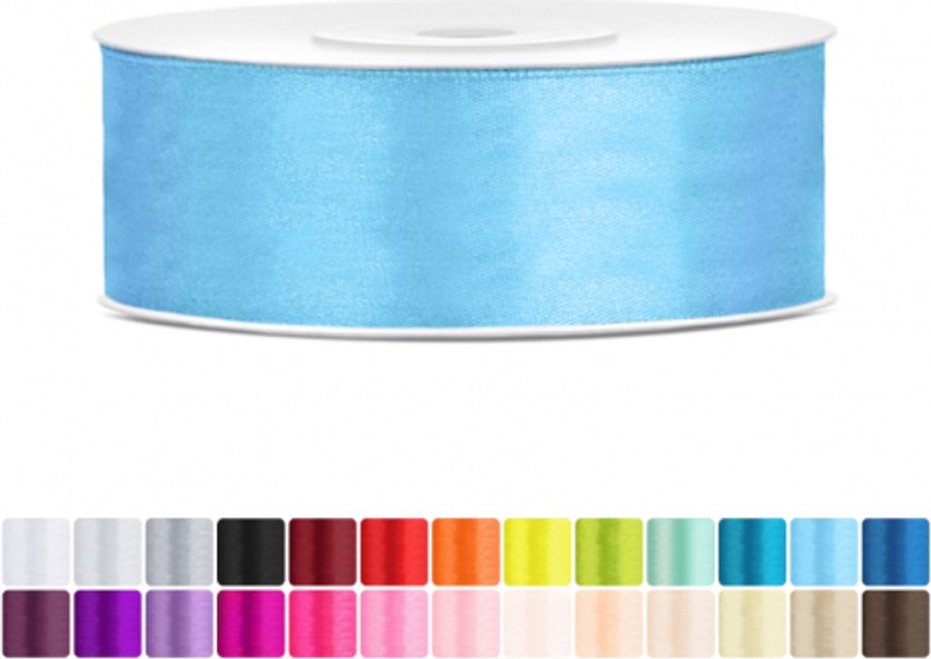 Satinband 25mm Hellblau - 25 Meter Rolle Geschenk- & Schleifenband
