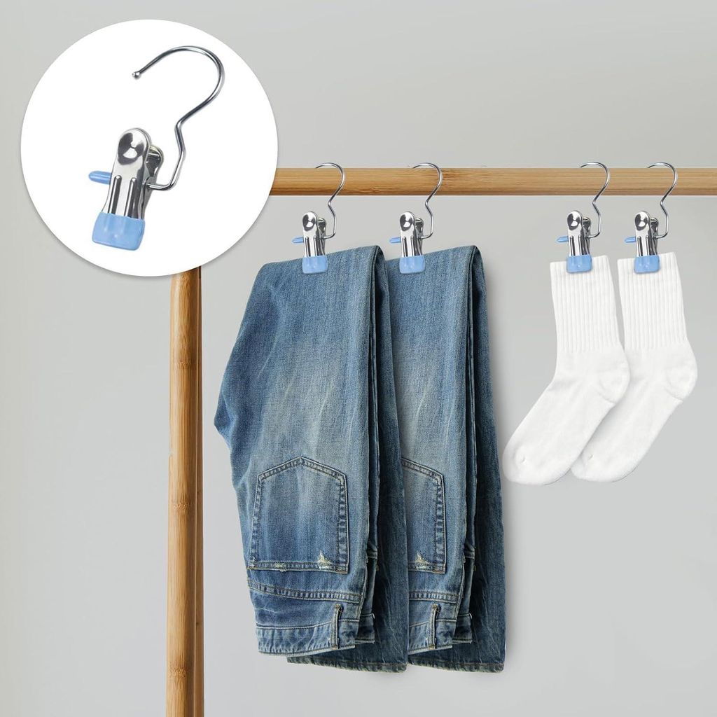 SANTUO Tragbares faltbares Kleidergestell, Trockenständer, tragbares Kleidergestell aus rostfreiem Stahl, 34-78 cm ausziehbares faltbares Kleiderg...