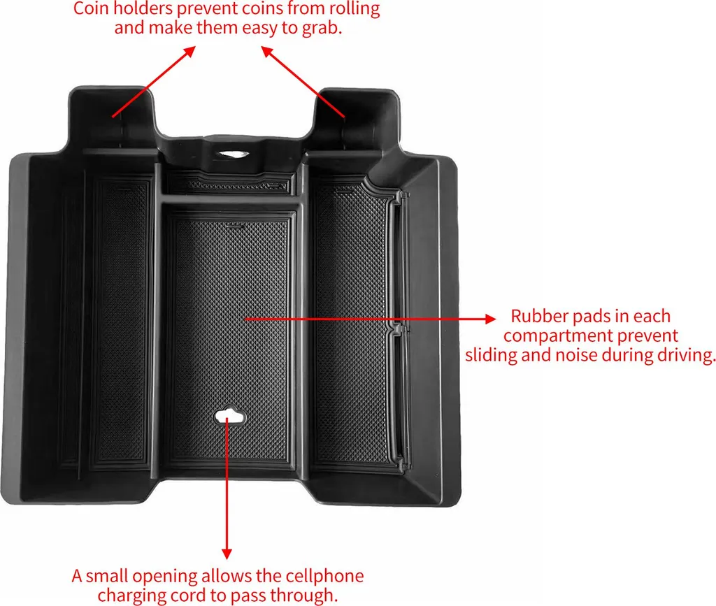 Boîte de Rangement Console Centrale avec Coussinets pour GMC Sierra - 2