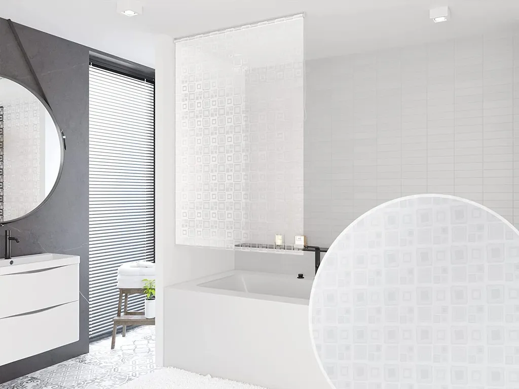 Tenda a Rullo per Doccia 160x240 cm 3D Quadro - Montaggio Facile