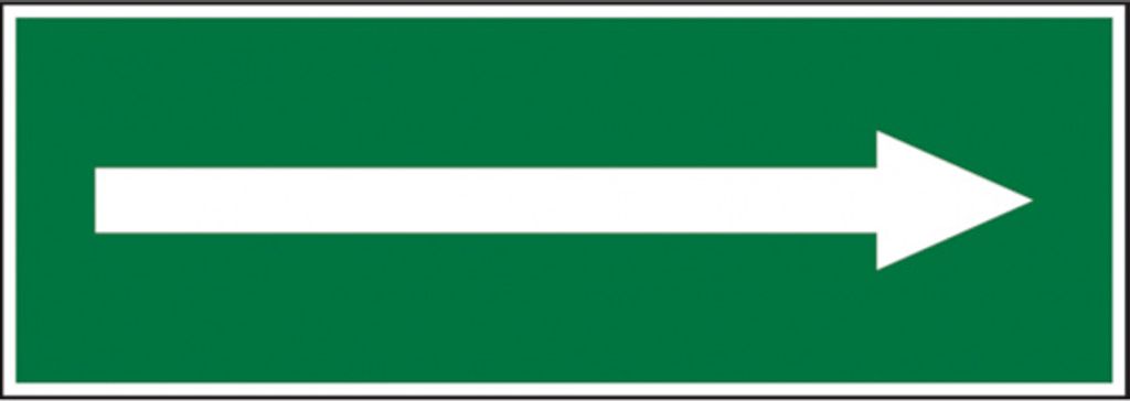 Dreifke Rettungszeichen, gerader Pfeil | PVC langnachleuchtend | 300x105 mm,...