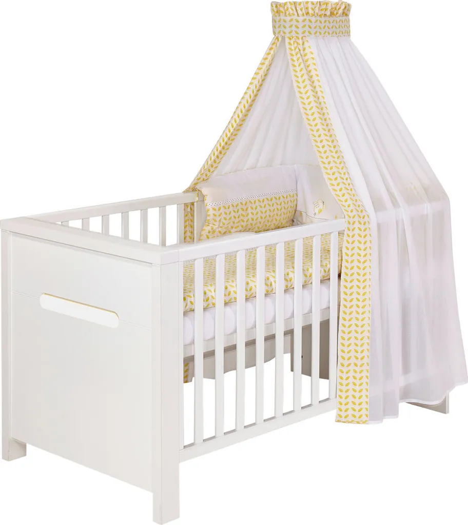 Parure de lit bébé Schardt - Ensemble 4 pièces Lovely Birds jaune - Coton