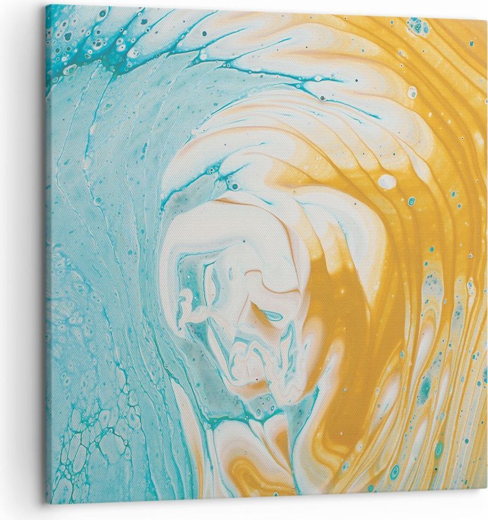 Bild auf Leinwand - Leinwandbild - Einteilig - Abstraktion verschüttet Farben - 50x50cm - Wand Bild - Wanddeko - Wandbilder - Leinwanddruck - Bild...