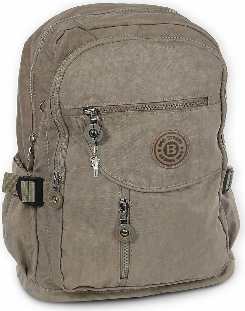 Bag Street Nylon Rucksack Damen Herren Sporttasche stone braun 30x18x38 OTJ604L