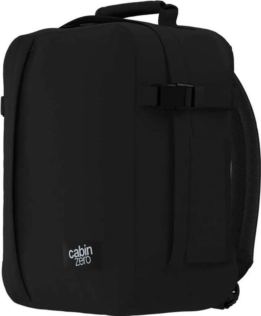 CabinZero Classic Tech 28L Absolu Noir - Sac à dos cabine avec compartiment PC