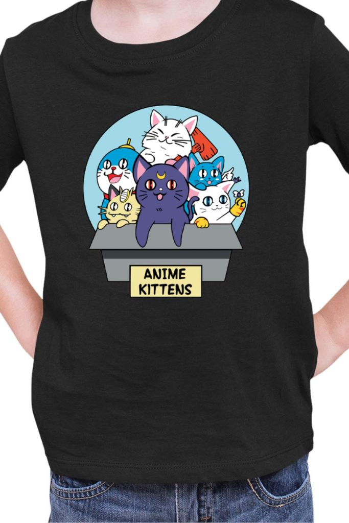 Kinder T-Shirt Japan Manga Anime Comics Animation Sailor Anime Manga Moon 13, 5-6 Jahr - 116 / Schwarz