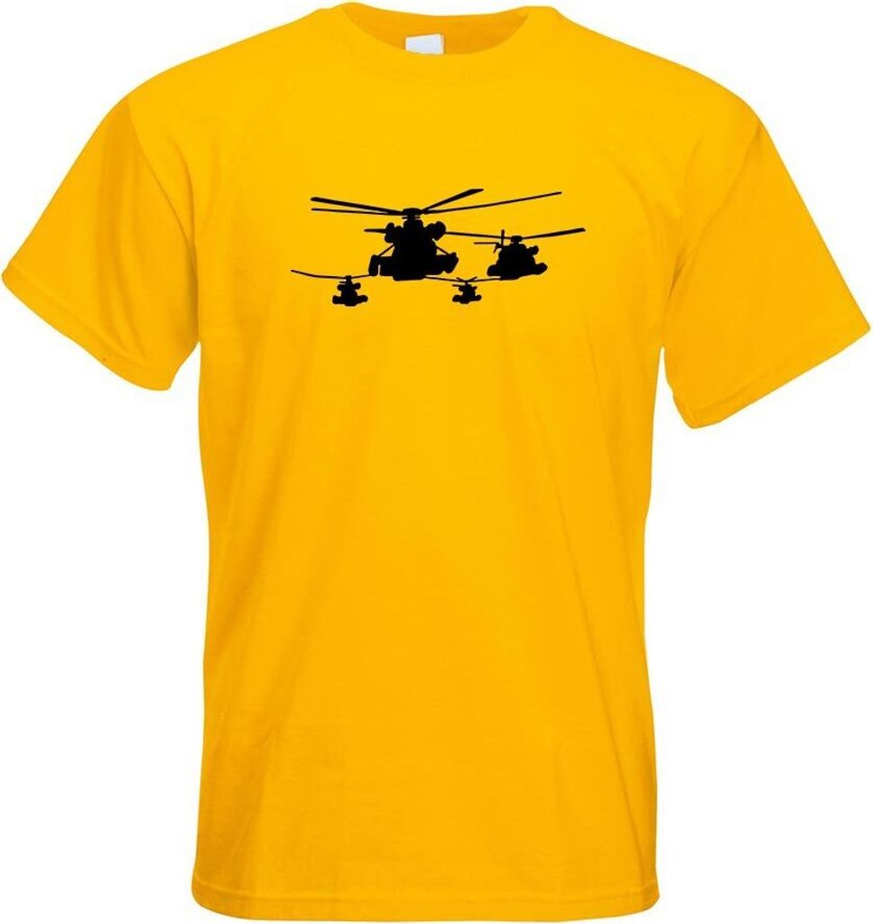 Kiwistar - T-Shirt - gelb - Militärhubschrauber - Luftfahrt Herren Funshirt Bedruckt Design Sprüche Spruch Motive - mit Motiv Bedruckt - Funshirt...