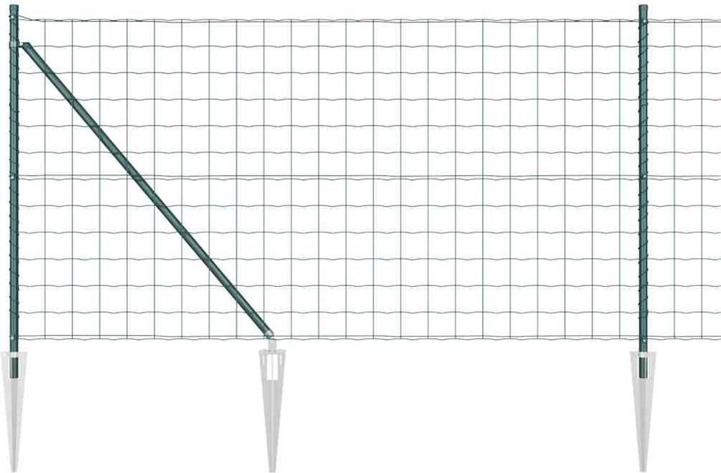vidaXL Zaun mit Pfosten Grün 1 x 10 m Stahl