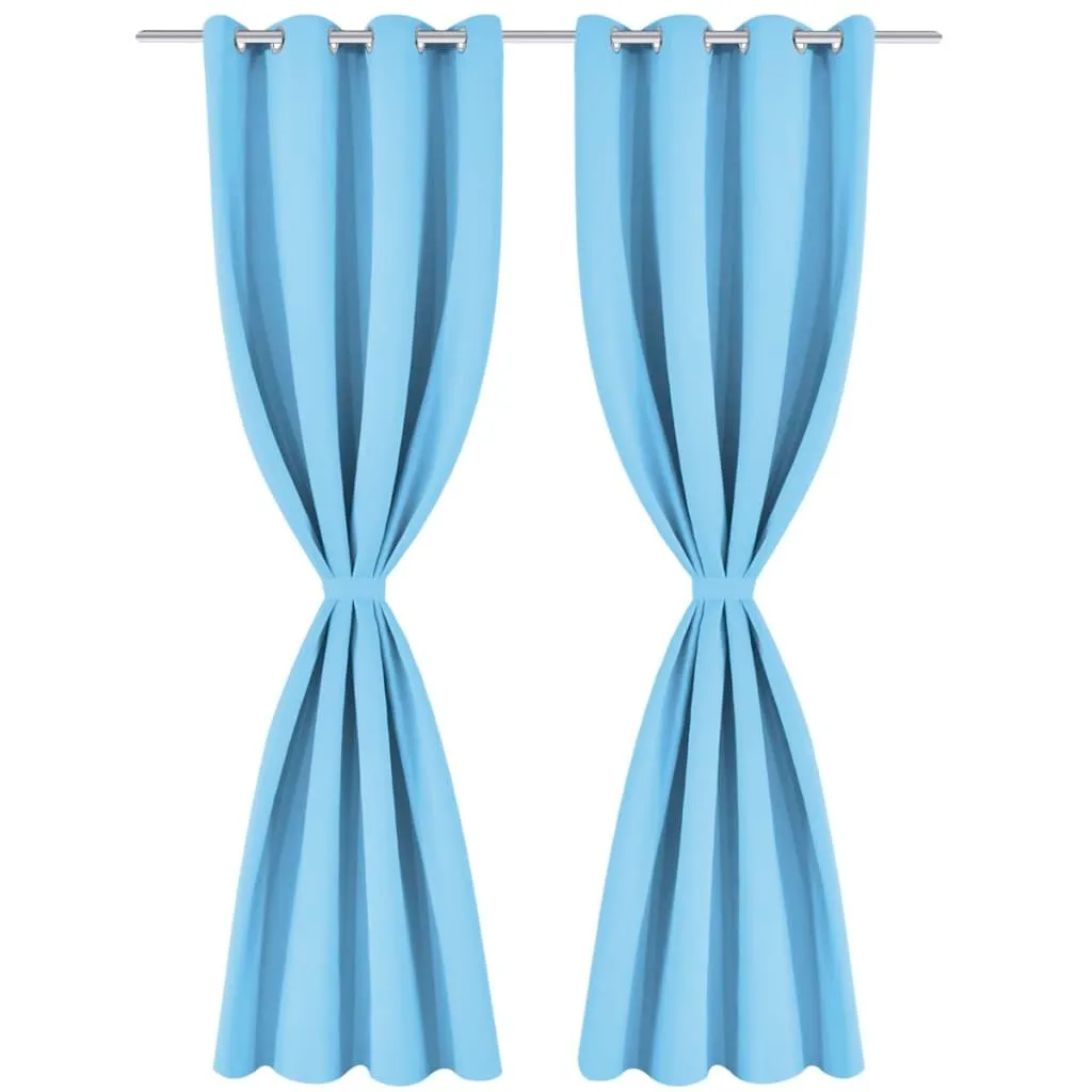 Riva Home, Tende in Seta Sintetica, con Occhielli, Colore Verde Acqua, Linea Fiji, 228 cm x 228 cm