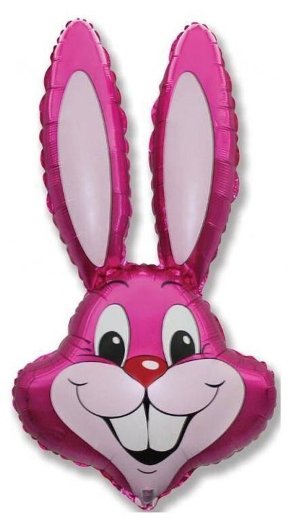 Folienballon mit Hasenmotiv Rosa 66cm selbstaufblasend für Produktbild 