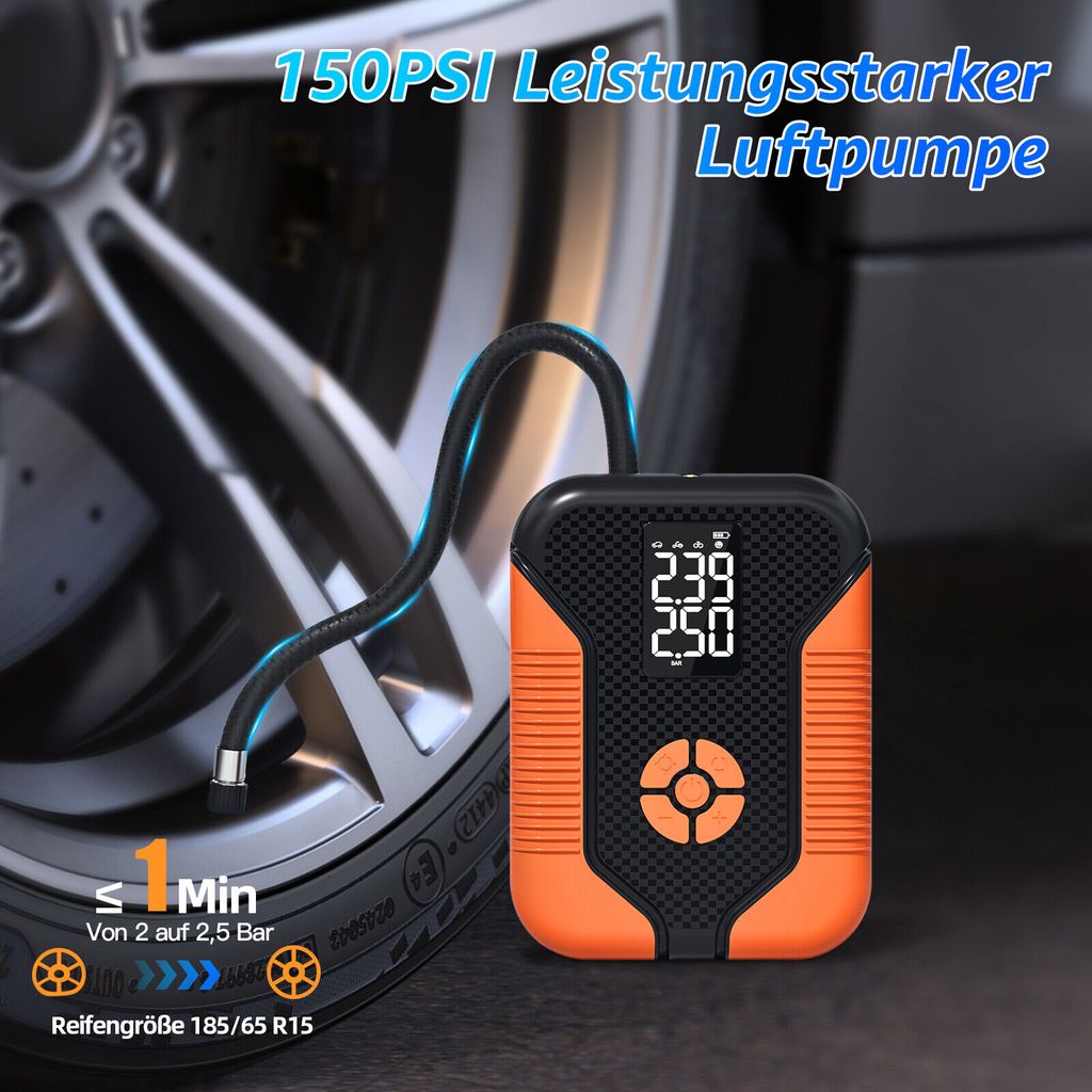 Auto elektrische Luftpumpe Mini tragbare drahtlose Reifen