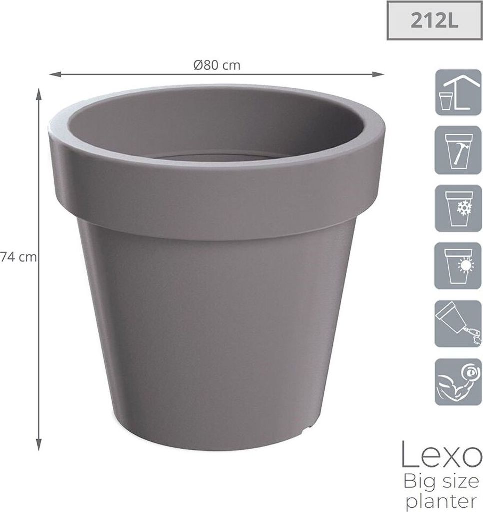 Prosperplast 212l Lexo Kollektion 80x80x74 Cm Blumentopf Produktbild 3