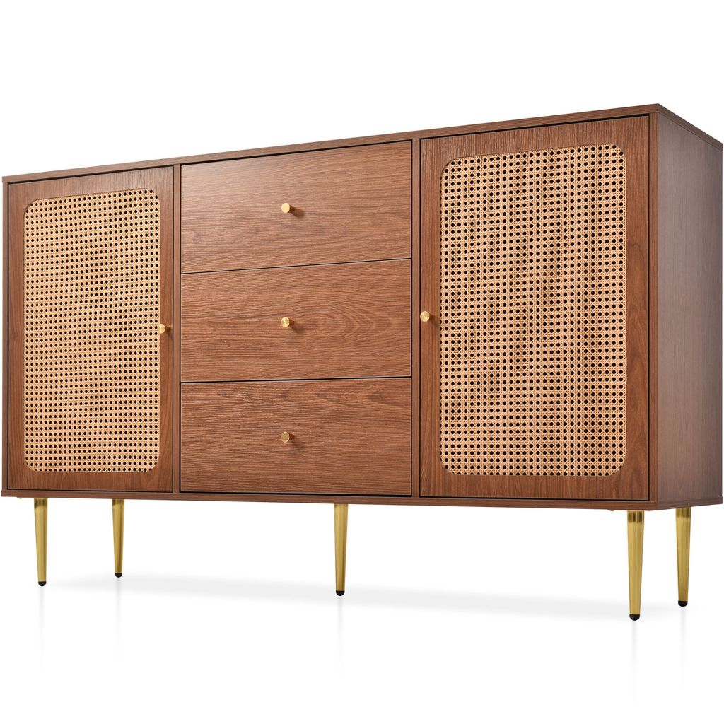Rattanowa komoda z 2 drzwiami i 3 szufladami, regulowana Zdjęcie produktu 20