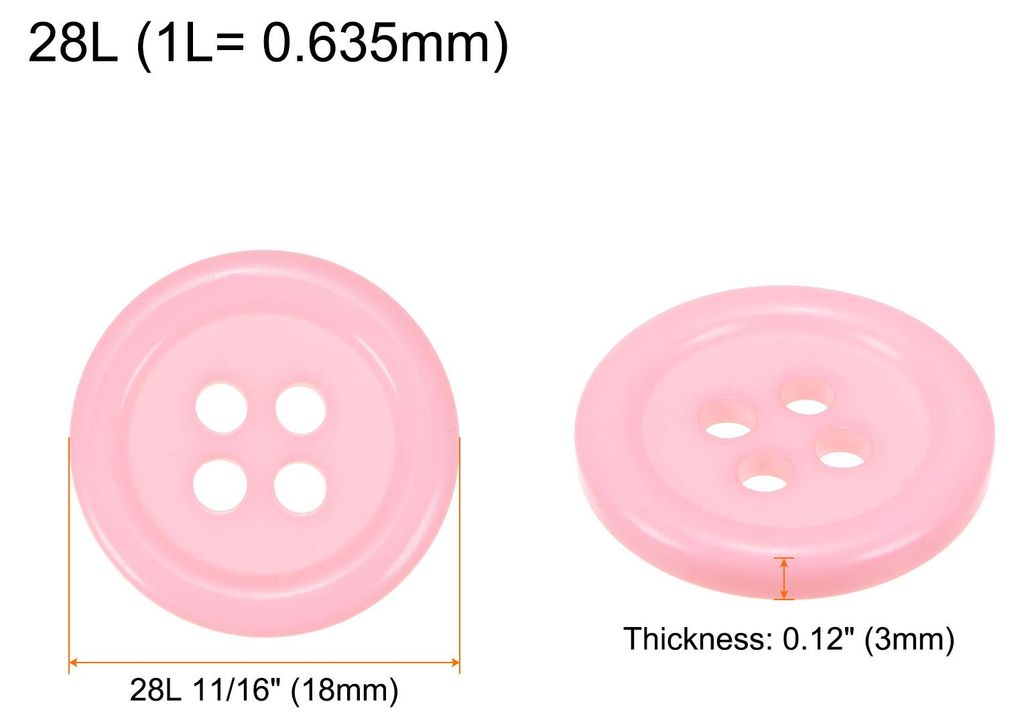 20 Stš¹ck Kn?pfe 18mm Bastelkn?pfe Rosa N?hkn?pfe Harz Rund Flach 4-Loch Kunststoffkn?pfe fš¹r N?hen DIY Handwerk Scrapbooking Dekorieren Kleid...