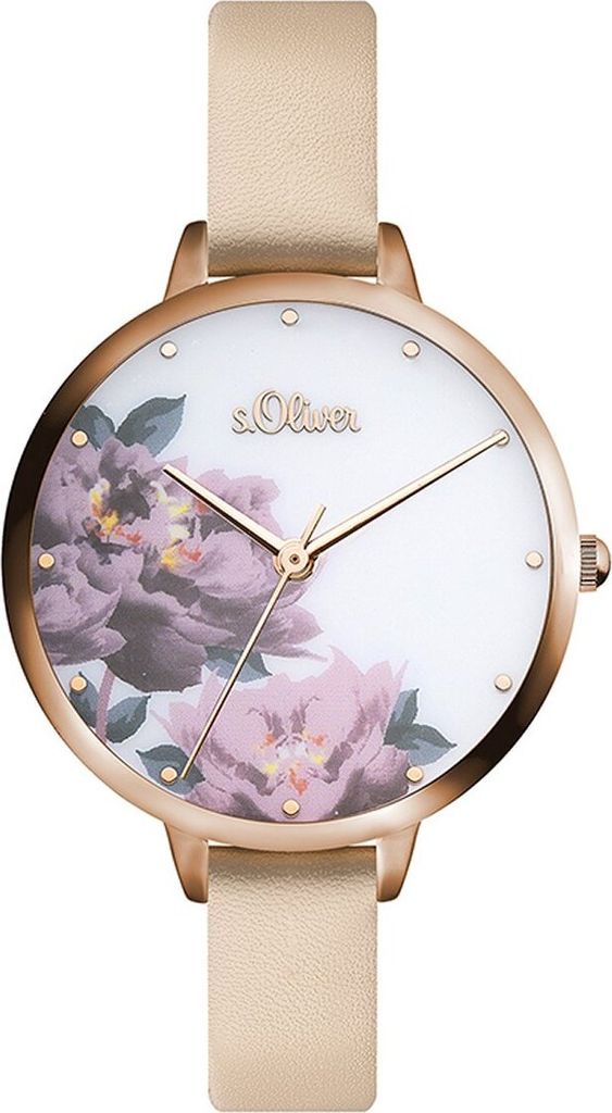 s.Oliver Damen Uhr Armbanduhr Leder SO-3536-LQ
