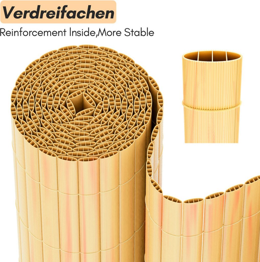 Yakimz PVC Sichtschutzmatte PVC Sichtschutzzaun Bambus