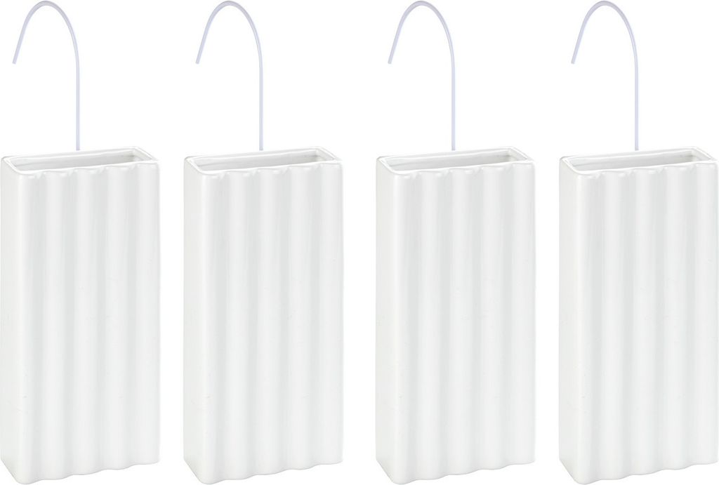 WENKO 4er Set Luft Befeuchter Keramik mit Haken Raum Heizung Verdunster Flach
