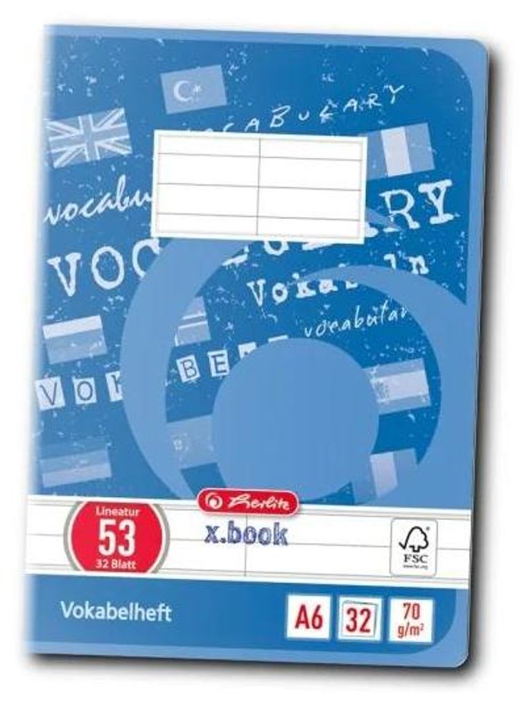 zeszyt ćwiczeń do słownictwa herlitz x.book, DIN A6, Zdjęcie produktu 