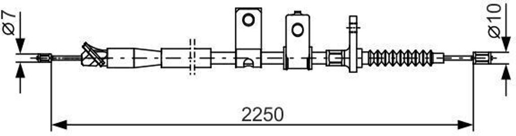 BOSCH 1 987 482 343 - OE 36531VK00A Handbremsseil für Navara (D22), Pick-up (D22)