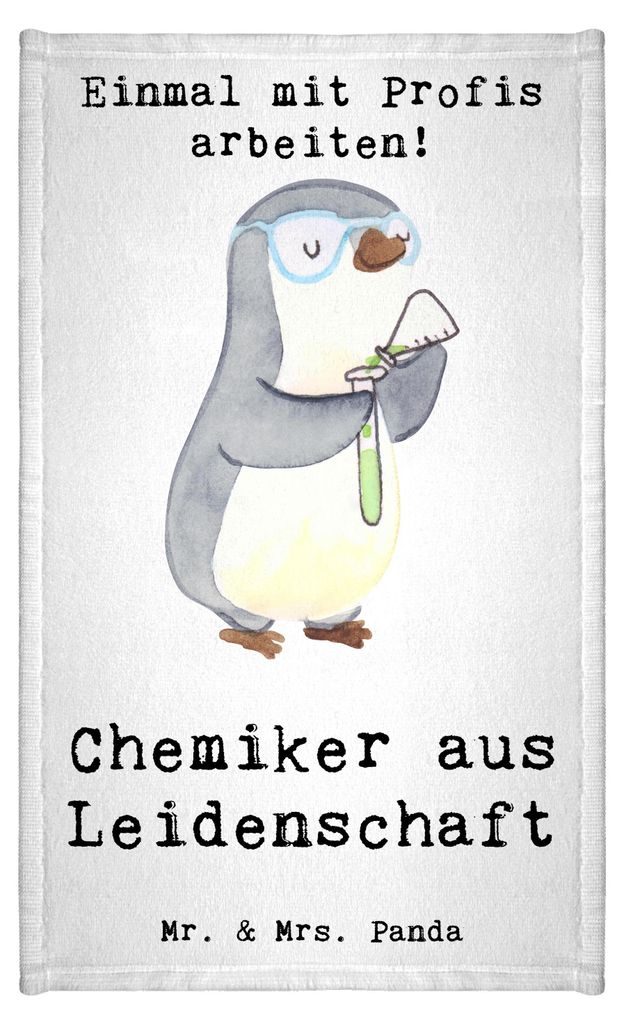 Mr. & Mrs. Panda Handtuch Chemiker Leidenschaft - Weiß - Geschenk, Frotteehandtuch, Wissenschaftler, Gästetuch, Frotteetuch, Klein, Spruch, Desig...