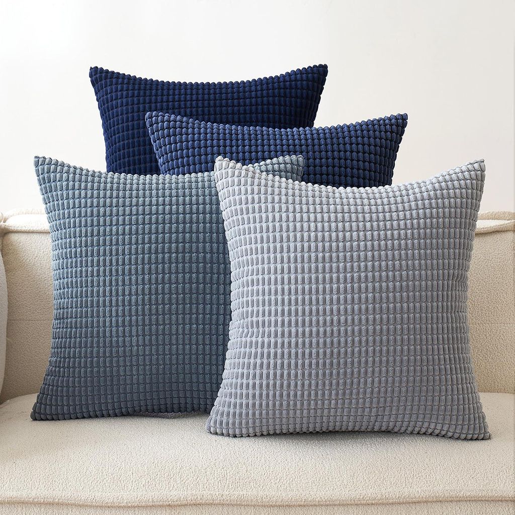 Kissenbezug aus Cord, 4er-Set, Zierkissen mit Perlen, Sofakissen, Kissenbezüge, Sesselkissen, weiche Kissenbezüge, Zierkissen für Sofa, Sessel, ...