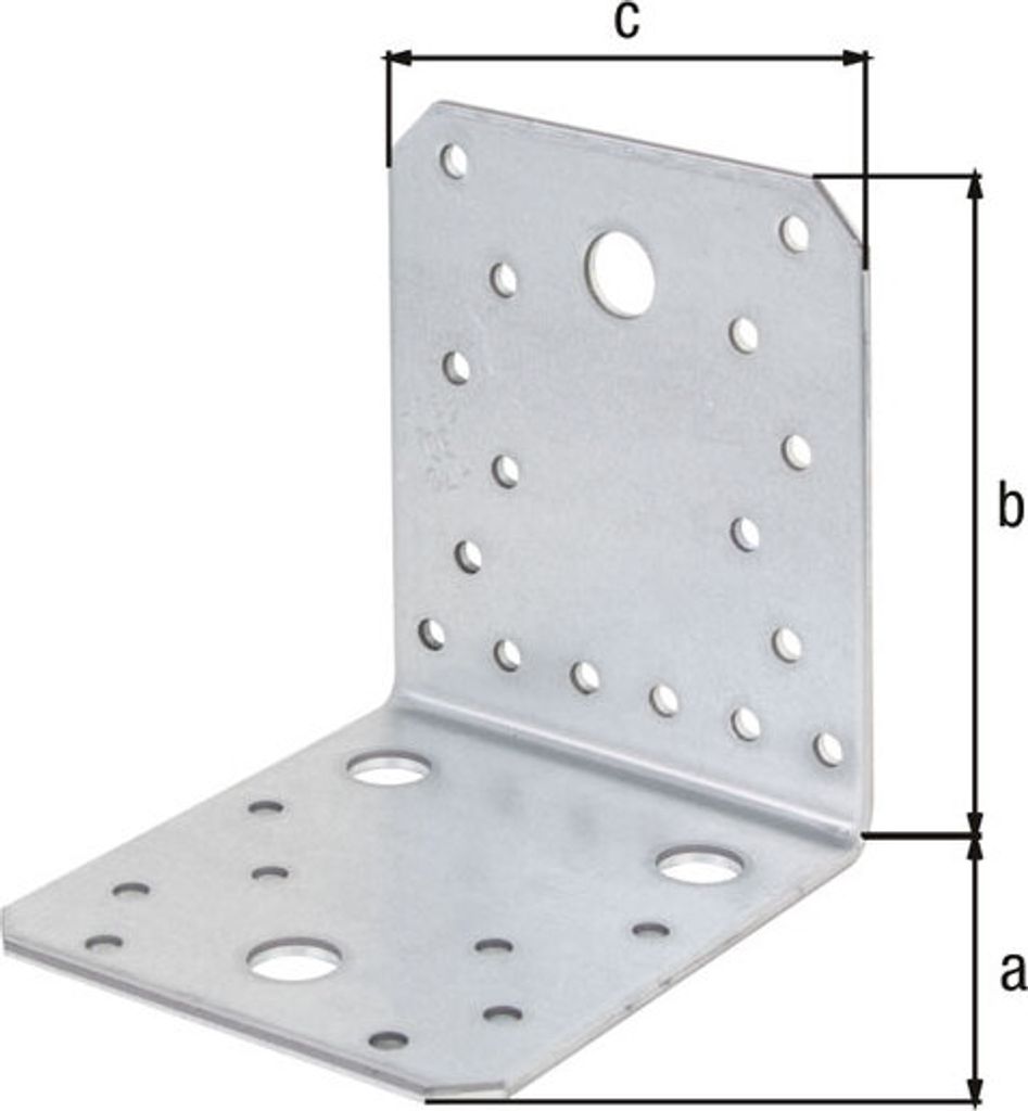 Winkelverbinder 105 x 105 x 90 x 3 mm für Schwerlast mit Sicke Steg Winkel - 25 Stück