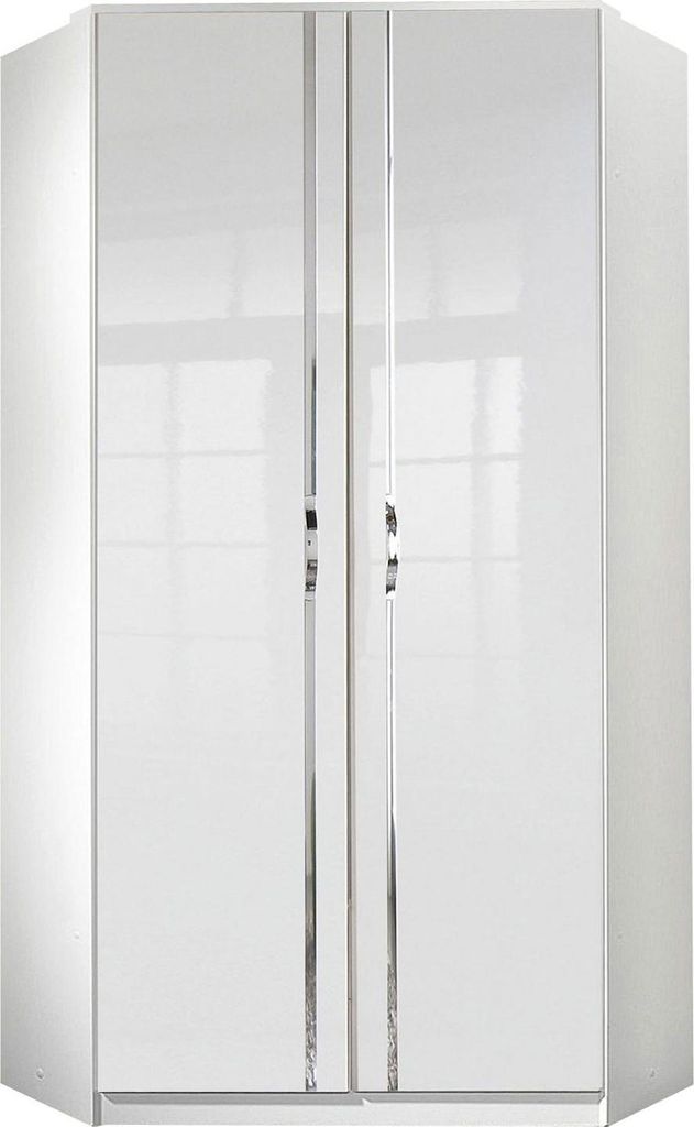 Eckkleiderschrank Trio Kleiderschrank 95x95cm weiß Hochglanz 2-türig