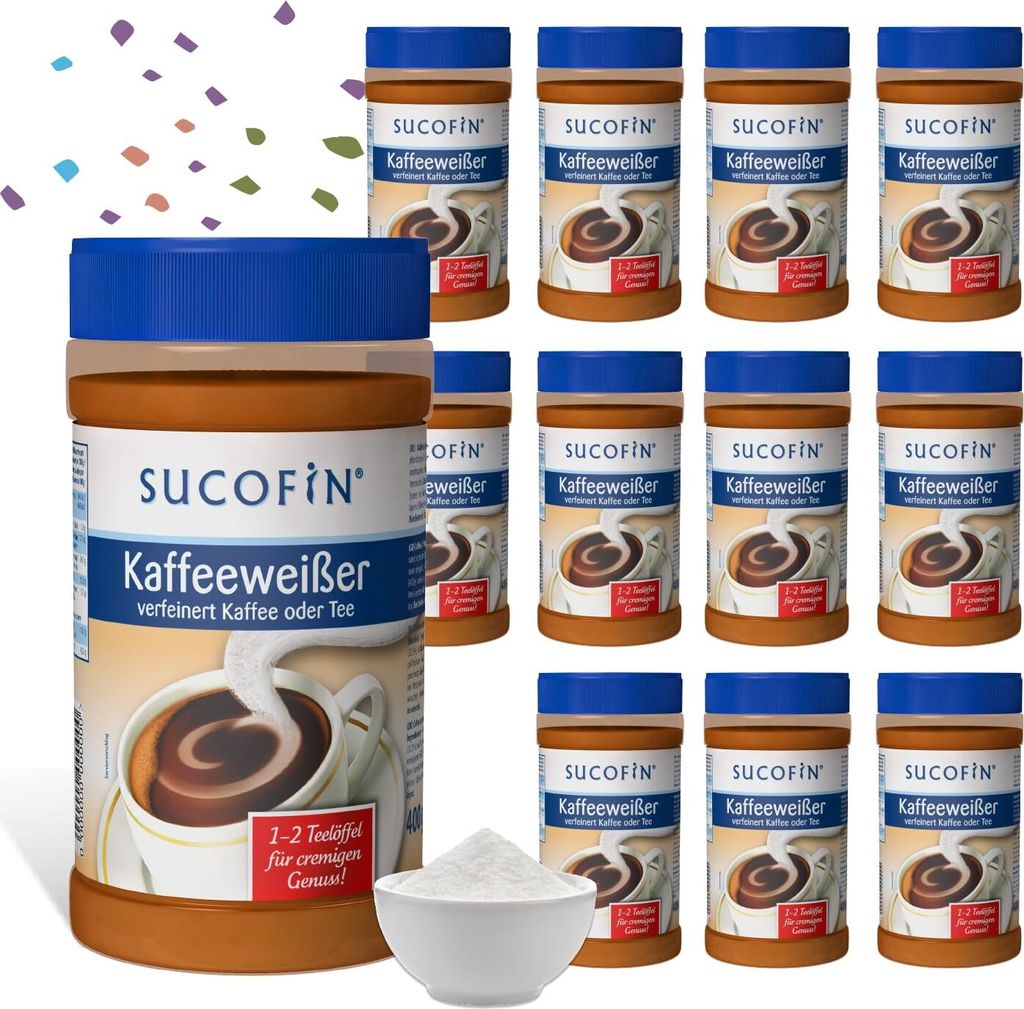 SUCOFIN Kaffeeweißer 12 x 400g - lange haltbar perfekter Ersatz zu Milchpulver