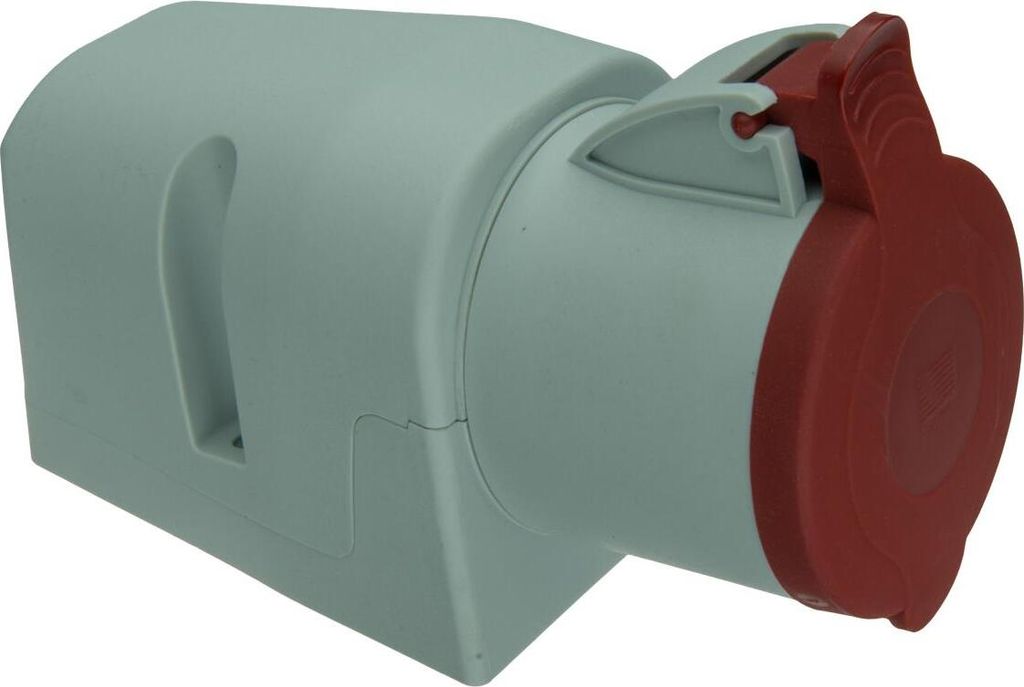 CEE Wandsteckdose 32A 5-polig Starkstrom mit Deckel Rot IP44 400V 6h