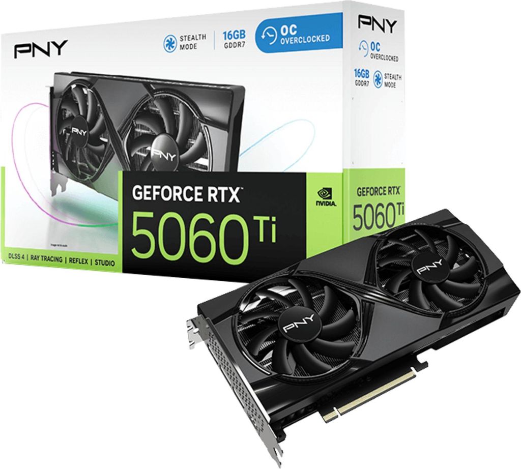 PNY GeForce RTX 5060 Ti OC 16GB, Grafikkarte, (DLSS 4, 3x DisplayPort