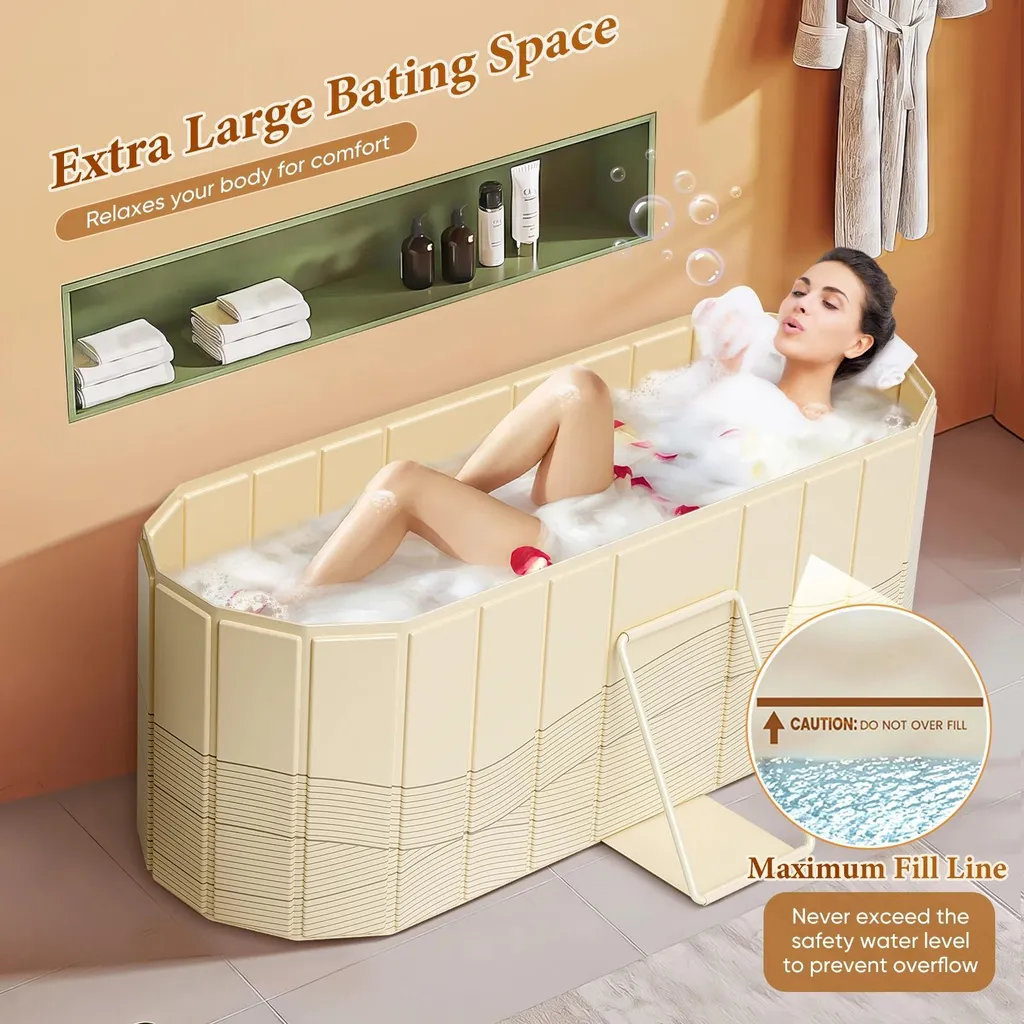 Baignoire portable gain de place pour petite douche - Aucun montage requis