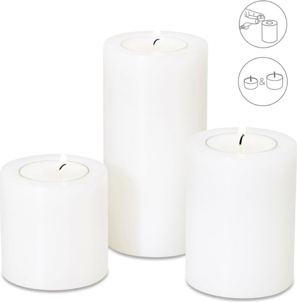 Set di 3 portacandeline Cornelius, altezza 6/8/10,5 cm Immagine del prodotto 