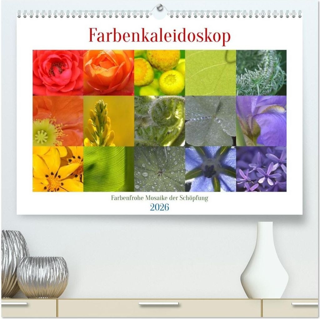 Farbenkaleidoskop (hochwertiger Premium Wandkalender 2026 DIN A2 quer), Kunstdruck in Hochglanz