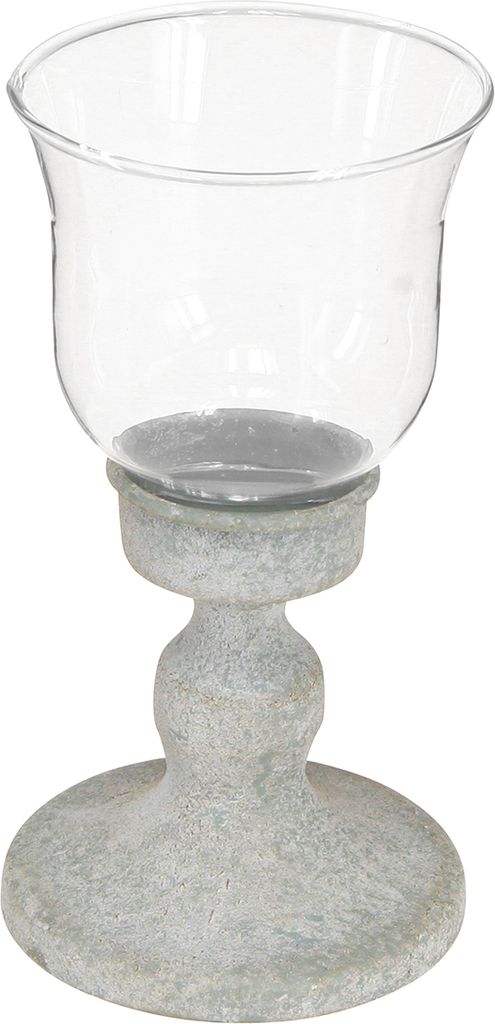 Deko Pokal Glas auf Metallfuß im charmanten Vintage Design