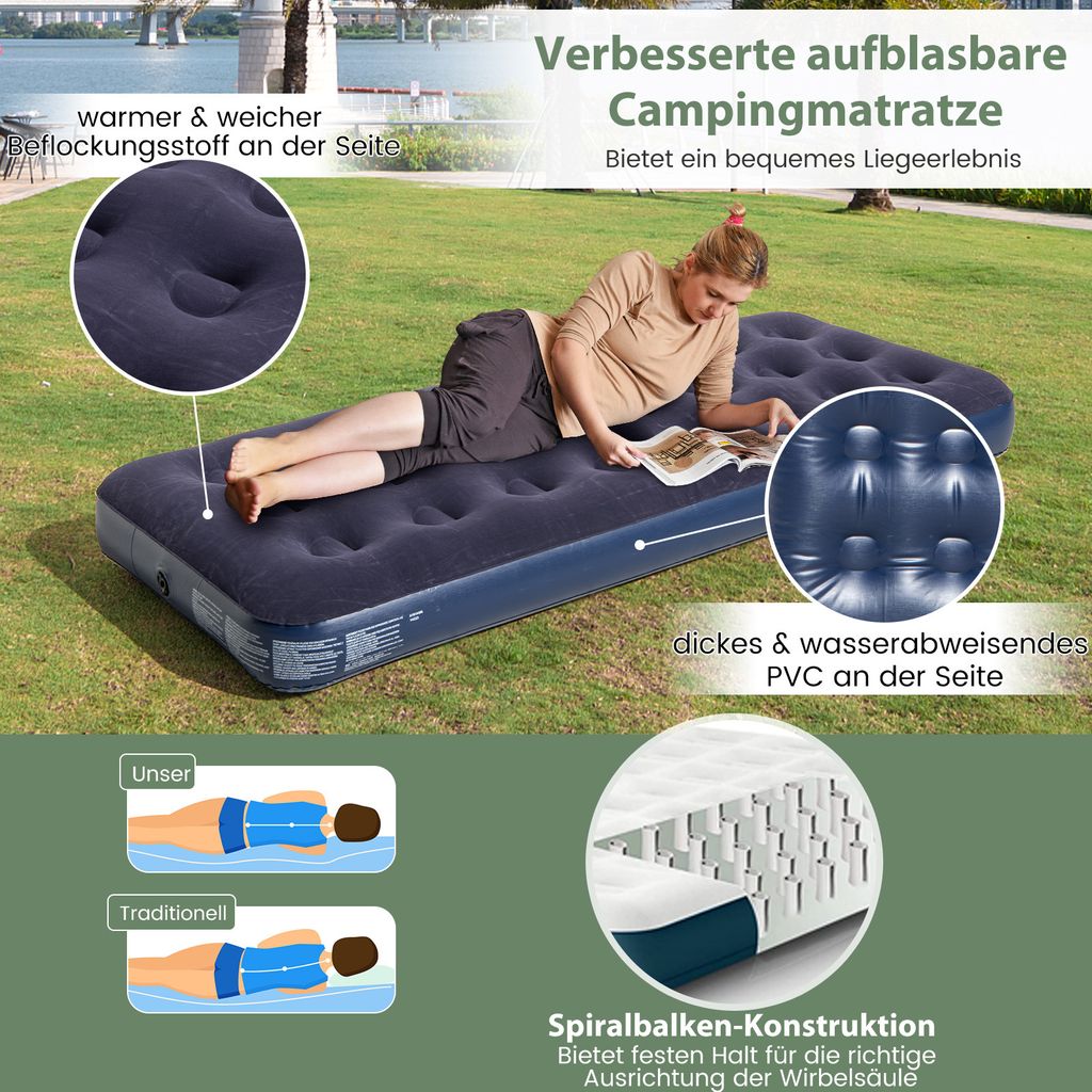 COSTWAY Feldbett mit Zelt, Campingbett mit Vorzelt, Produktbild 5