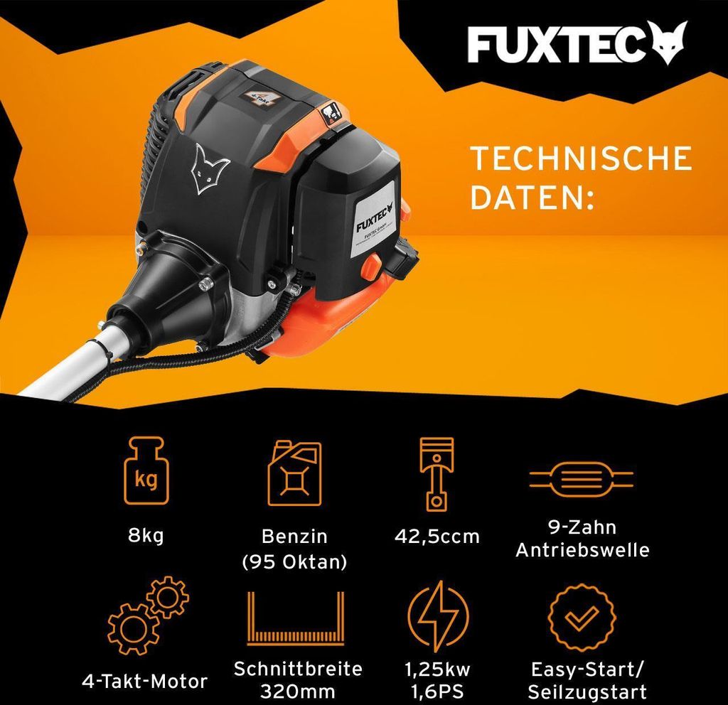 FUXTEC 4-Takt Benzin Motorsense | Freischneider mit 42,5ccm Produktbild 2