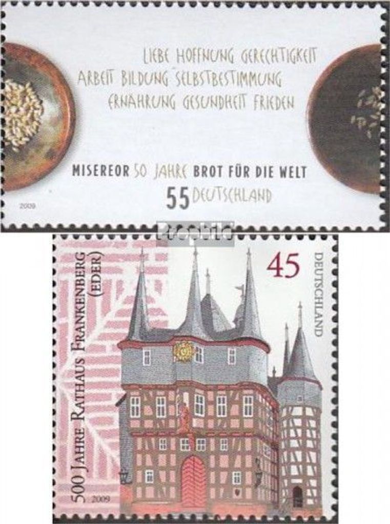 Briefmarken BRD (BR.Deutschland) 2009 Mi 2711,2713 (kompl.Ausg.) gestempelt 50 Jahre kirchliche Hilfswerke