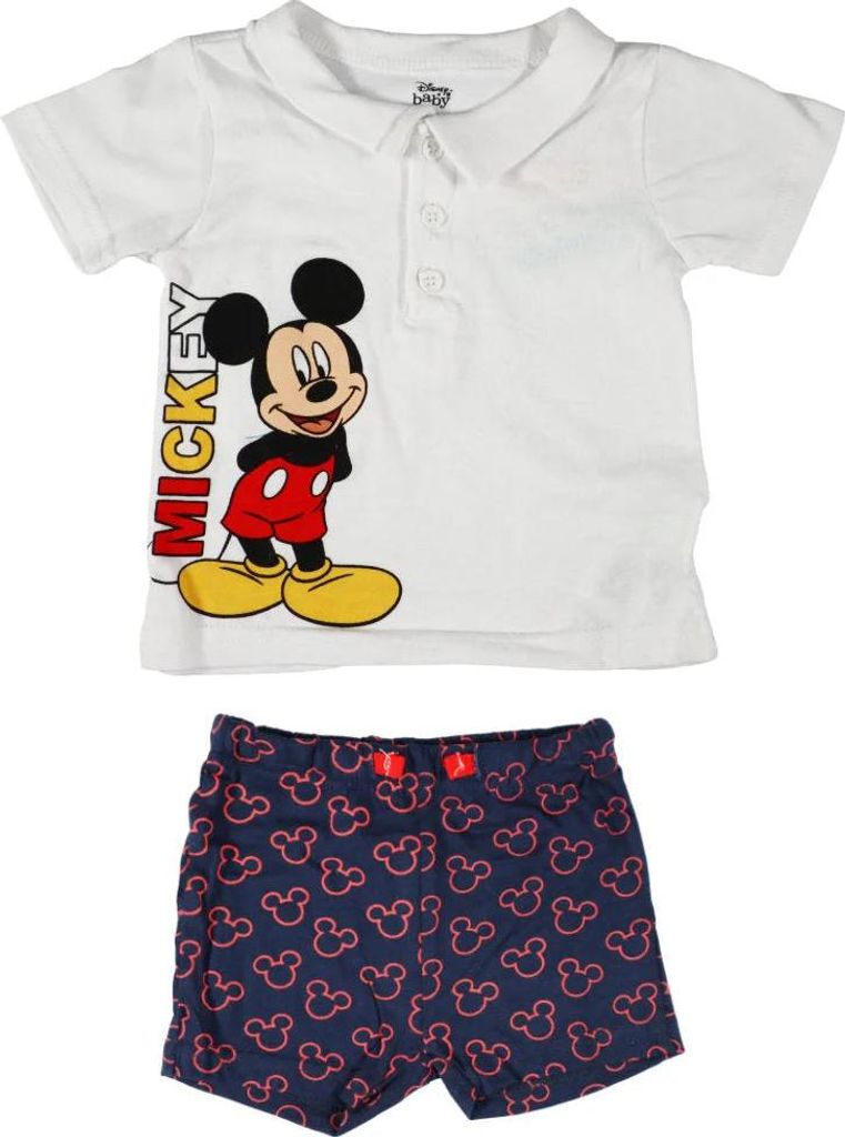Disney Mickey Maus Baby 2tlg.Set Kleinkind T-Shirt plus Shorts – Weiß / 62