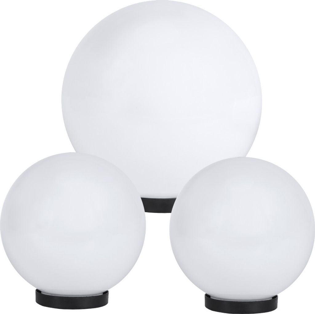 Kugelleuchte 3er Set Ø 30/20/20 cm opal Kugellampen weiß E27 o. Anschlußkabel Aussenleuchte