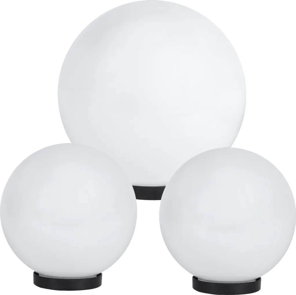 Globe lumineux opale étanche Ø 30 et 20 cm E27 kit de 3 sans fil filaire