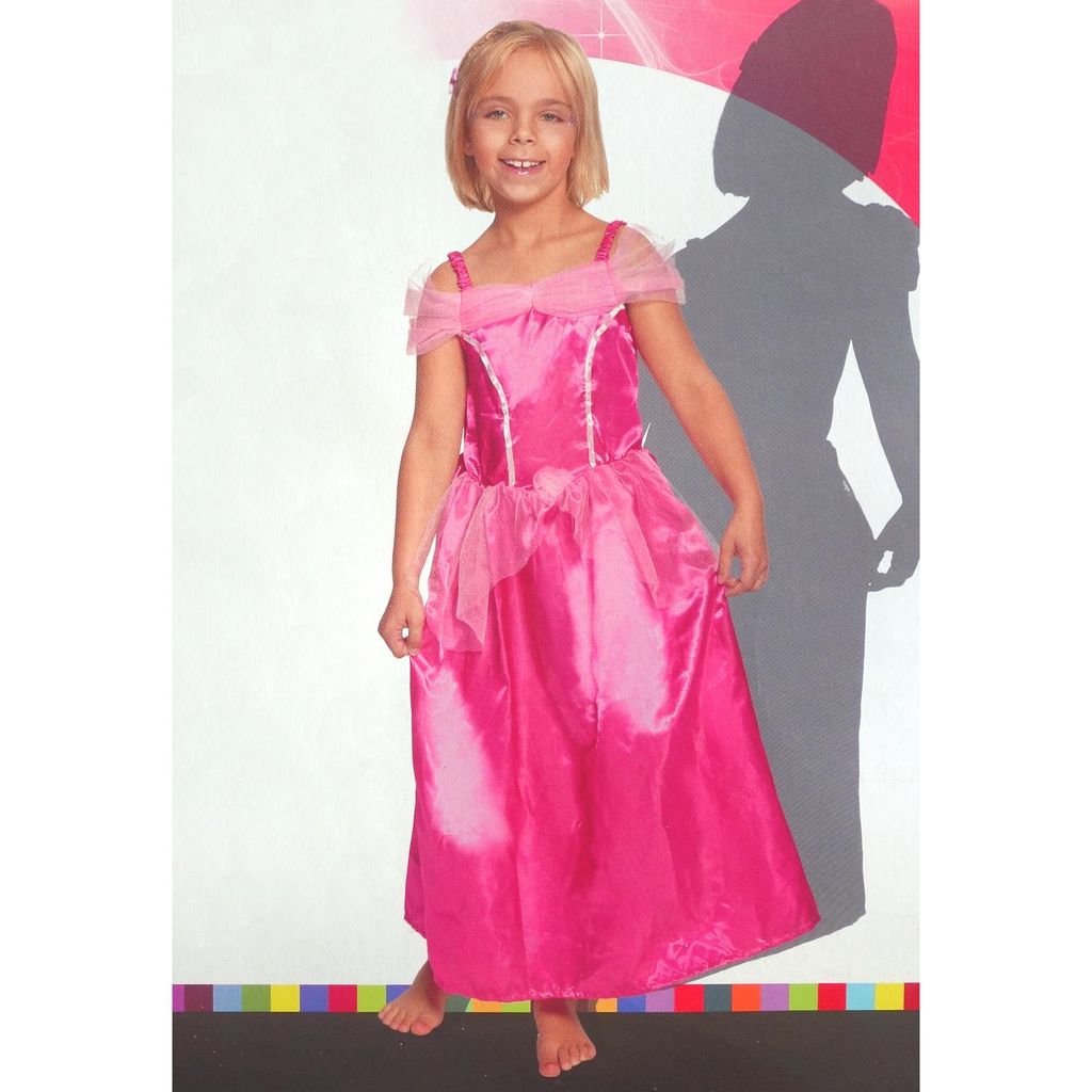 Pinkes Kinder Prinzessinnen Kostüm (Kleid) Größe: 122-128 Produktbild 