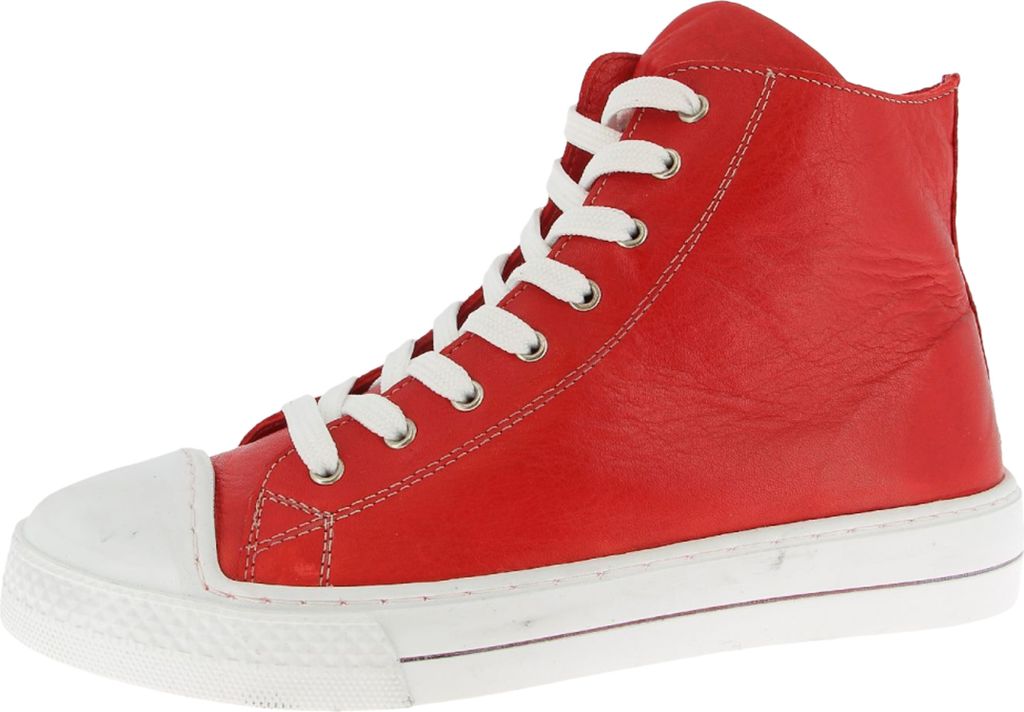 Andrea Conti Damen Sneaker Leder High Top Stiefelette 0067110, Größe:40 EU, Farbe:Rot