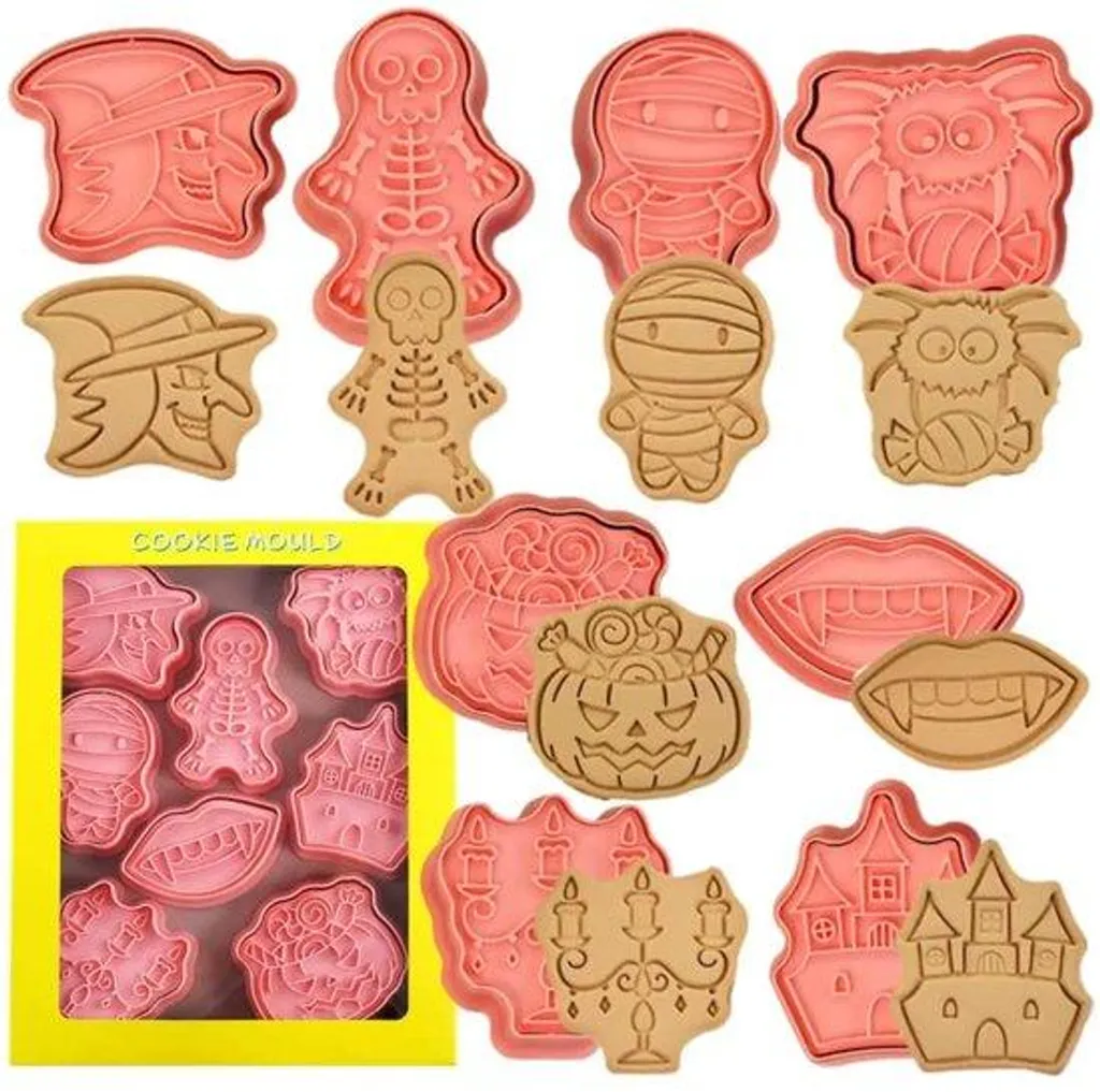 Lot de 8 emporte-pièces Halloween en inox pour biscuits et pâte à sucre