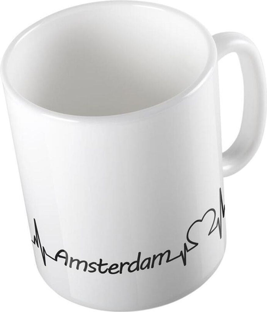 Huuraa Kaffeetasse Amsterdam Geschenk Tasse Weiß 330ml Amsterdam Präsent